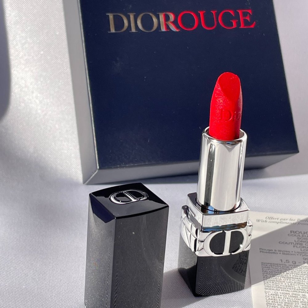 Dior Rouge Lipstick Twin Set-999 Velvet&100 Nude Matte,Shea Butter-2pc-BOXED-NEW - Picture 7 of 15